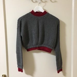 Silence + Noise Cropped Knit Pullover